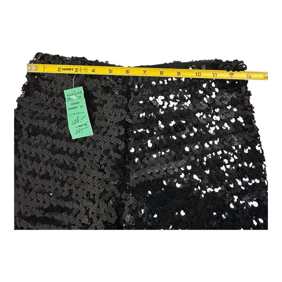 Vtg  DNKY Black Sequined Pants Stretch Size S Pull-On Party NYE Made In USA NWT - Picture 8 of 10